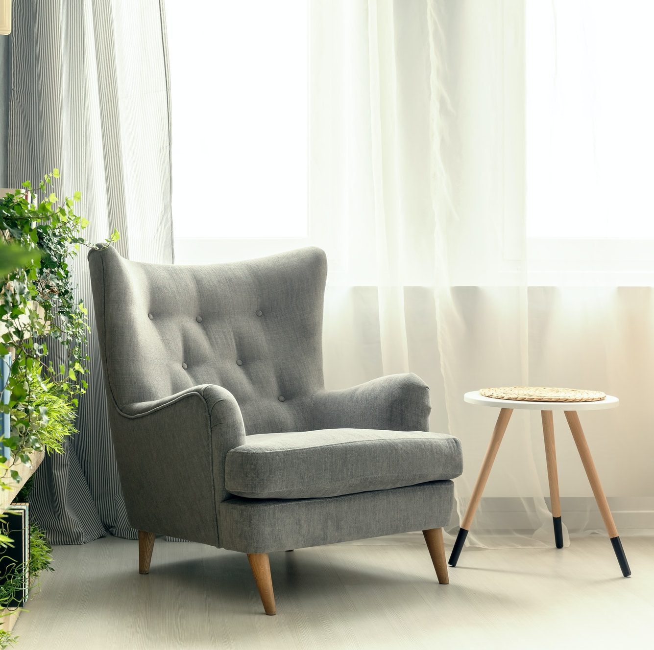 Armchair and plants